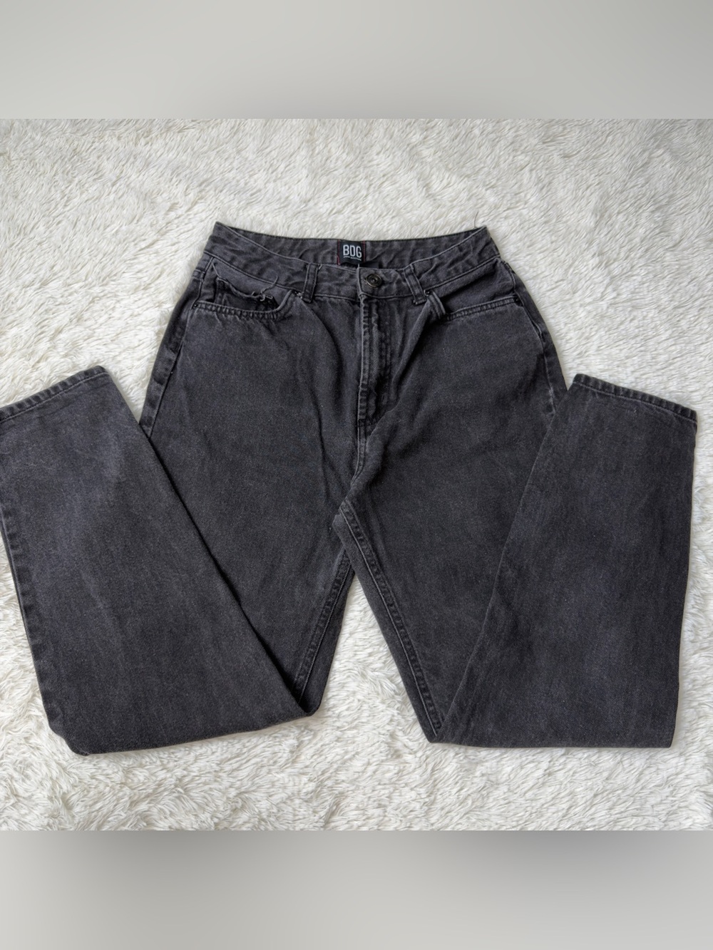 BDG Women’s Relaxed Fit Black-Gray Washed Jeans